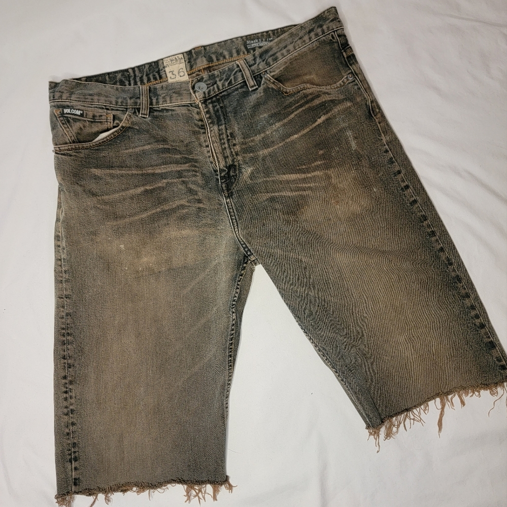 Mens Volcom Cut Off Denim Shorts